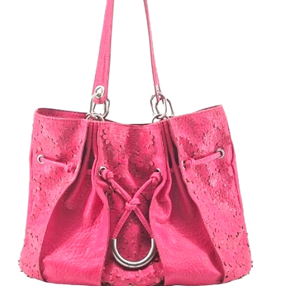 💕Jessica Simpson Large Bubblegum Pink Flower Shoulder Bag💕